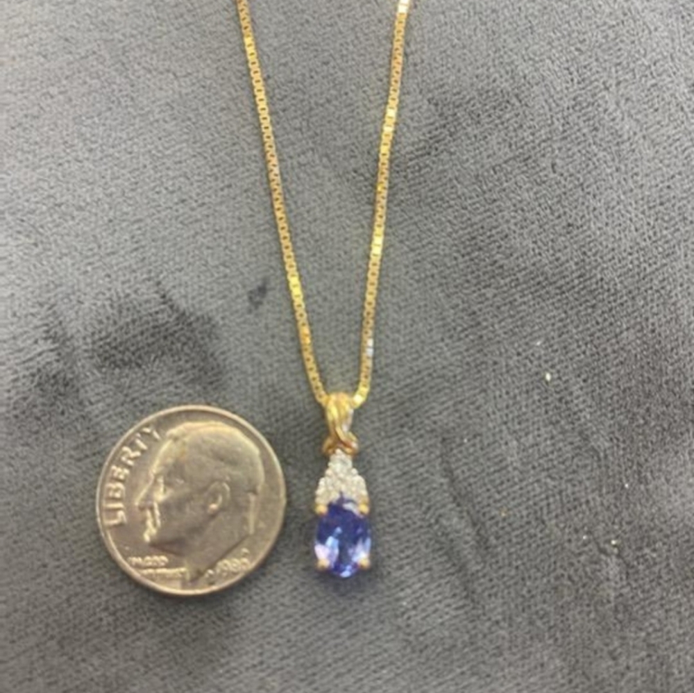 14k Tanzanite and diamond pendant - Picture 11 of 11